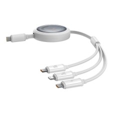 Fast Charging Cable 3in1 Baseus Free2Draw USB-C to USB-C/Lightning/Micro 100W, 1,1m (white) Fast Charging Cable 3in1 Baseus Free2Draw USB-C to USB-C/Lightning/Micro 100W, 1,1m (white)