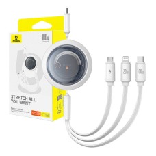 Fast Charging Cable 3in1 Baseus Free2Draw USB-C to USB-C/Lightning/Micro 100W, 1,1m (white) Fast Charging Cable 3in1 Baseus Free2Draw USB-C to USB-C/Lightning/Micro 100W, 1,1m (white)