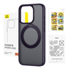 Phone Case Baseus SkyRing Magnetic with Stand for iP 14 Pro Max + tempered-glass and cleaning kit (purple) Phone Case Baseus SkyRing Magnetic with Stand for iP 14 Pro Max + tempered-glass and cleaning kit (purple)