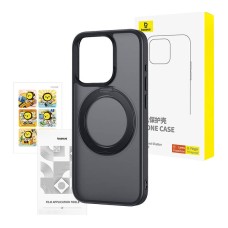 Phone Case Baseus SkyRing Magnetic with Stand for iP 15 Pro + tempered-glass and cleaning kit (black) Phone Case Baseus SkyRing Magnetic with Stand for iP 15 Pro + tempered-glass and cleaning kit (black)
