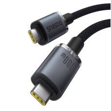 Fast Charging Cable Baseus Crystal Shine USB-C to USB-C 100W, 1,5m, 20Gb (black) Fast Charging Cable Baseus Crystal Shine USB-C to USB-C 100W, 1,5m, 20Gb (black)