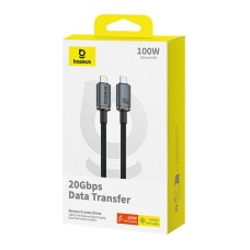 Fast Charging Cable Baseus Crystal Shine USB-C to USB-C 100W, 1,5m, 20Gb (black) Fast Charging Cable Baseus Crystal Shine USB-C to USB-C 100W, 1,5m, 20Gb (black)