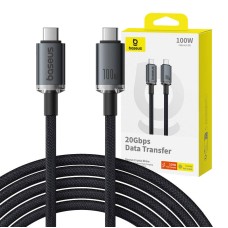 Fast Charging Cable Baseus Crystal Shine USB-C to USB-C 100W, 1,5m, 20Gb (black) Fast Charging Cable Baseus Crystal Shine USB-C to USB-C 100W, 1,5m, 20Gb (black)
