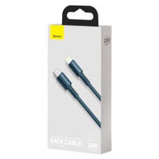 Baseus High Density Braided Cable Type-C to Lightning, PD, 20W, 2m (blue) Baseus High Density Braided Cable Type-C to Lightning, PD, 20W, 2m (blue)