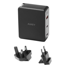 Wall charger Aukey PA-B7O, 1xUSB-A, 2xUSB-C, 140W GaN (black) Wall charger Aukey PA-B7O, 1xUSB-A, 2xUSB-C, 140W GaN (black)