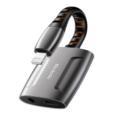 Lightning to Lightning + AUX 3.5mm mini jack adapter, Mcdodo CA-6340 (black) Lightning to Lightning + AUX 3.5mm mini jack adapter, Mcdodo CA-6340 (black)