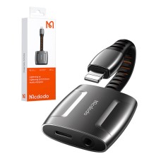 Lightning to Lightning + AUX 3.5mm mini jack adapter, Mcdodo CA-6340 (black) Lightning to Lightning + AUX 3.5mm mini jack adapter, Mcdodo CA-6340 (black)