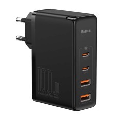 Travel Charger Baseus GaN2 Pro Quick 2x USB + 2x USB-C, 100W, EU (Black)