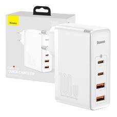 Travel Charger Baseus GaN2 Pro Quick 2x USB + 2x USB-C, 100W, EU (white)