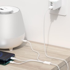 USB cable 3in1 Baseus Superior Series, USB to micro USB / USB-C / Lightning, 3.5A, 1.5m (white)