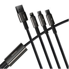 USB cable 3in1 Baseus Tungsten Gold, USB to micro USB / USB-C / Lightning, 3.5A, 1.5m (black)