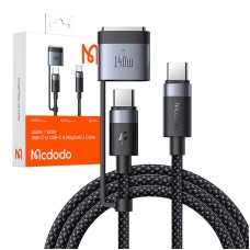 2-in-1 USB-C to USB-C + Magsafe 3 cable Mcdodo CA-0140, 2m (black) 2-in-1 USB-C to USB-C + Magsafe 3 cable Mcdodo CA-0140, 2m (black)