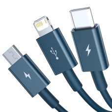 USB cable 3in1 Baseus Superior Series, USB to micro USB / USB-C / Lightning, 3.5A, 1.5m (blue) USB cable 3in1 Baseus Superior Series, USB to micro USB / USB-C / Lightning, 3.5A, 1.5m (blue)