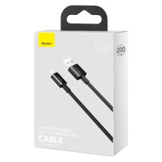 Baseus Superior Series Cable USB to USB-C, 66W, 2m (black) Baseus Superior Series Cable USB to USB-C, 66W, 2m (black)