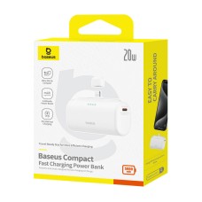 Powerbank OS-Baseus Compact IP 5000mAh 20W (white) Powerbank OS-Baseus Compact IP 5000mAh 20W (white)