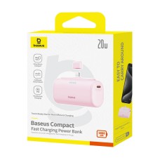 Powerbank OS-Baseus Compact IP 5000mAh 20W (pink) Powerbank OS-Baseus Compact IP 5000mAh 20W (pink)