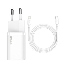 Baseus Super Si Quick Charger 1C 20W with USB-C cable for Lightning 1m (white) Baseus Super Si Quick Charger 1C 20W with USB-C cable for Lightning 1m (white)