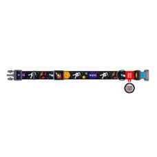 Nylon dog collar with QR code Waudog "NASA" size M Nylon dog collar with QR code Waudog "NASA" size M