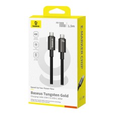 Baseus Cable USB Tungsten Gold USB-C to USB-C 100W 1,5m (black) Baseus Cable USB Tungsten Gold USB-C to USB-C 100W 1,5m (black)