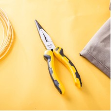 Long Nose Pliers 8" Deli Tools EDL2108 (yellow) Long Nose Pliers 8" Deli Tools EDL2108 (yellow)