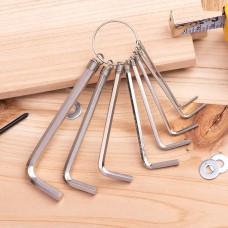 Hex Key Sets 1.5-6mm Deli Tools EDL3080 (silver) Hex Key Sets 1.5-6mm Deli Tools EDL3080 (silver)