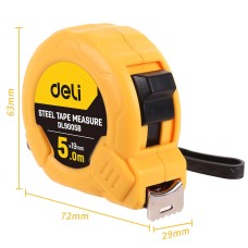 Steel Measuring Tape 5m/19mm Deli Tools EDL9005B (yellow)