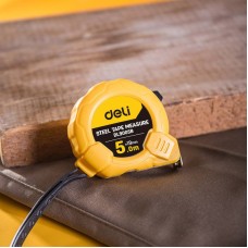 Steel Measuring Tape 5m/19mm Deli Tools EDL9005B (yellow)