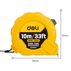 Steel Measuring Tape 10m/25mm Deli Tools EDL9010Y (yellow) Steel Measuring Tape 10m/25mm Deli Tools EDL9010Y (yellow)