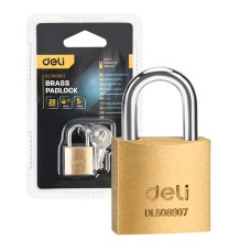 Brass Padlock Deli Tools EDL508907 Brass Padlock Deli Tools EDL508907