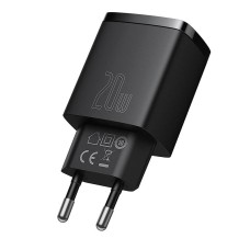 Baseus Compact Quick Charger, USB, USB-C, 20W (black) Baseus Compact Quick Charger, USB, USB-C, 20W (black)