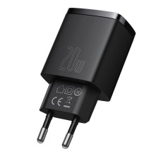 Baseus Compact Quick Charger, USB, USB-C, 20W (black) Baseus Compact Quick Charger, USB, USB-C, 20W (black)