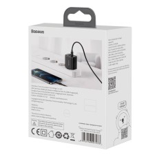 Baseus Compact Quick Charger, USB, USB-C, 20W (black) Baseus Compact Quick Charger, USB, USB-C, 20W (black)