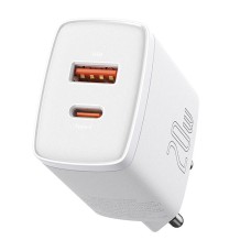 Baseus Compact Quick Charger, USB, USB-C, 20W (white) Baseus Compact Quick Charger, USB, USB-C, 20W (white)