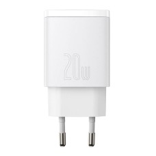 Baseus Compact Quick Charger, USB, USB-C, 20W (white) Baseus Compact Quick Charger, USB, USB-C, 20W (white)