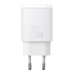 Baseus Compact Quick Charger, USB, USB-C, 20W (white)