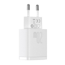 Baseus Compact Quick Charger, USB, USB-C, 20W (white) Baseus Compact Quick Charger, USB, USB-C, 20W (white)