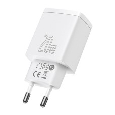 Baseus Compact Quick Charger, USB, USB-C, 20W (white) Baseus Compact Quick Charger, USB, USB-C, 20W (white)