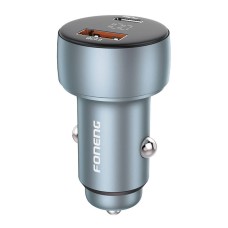 Foneng C18 1xUSB-A, 1xUSB-C 2.4A 48W car charger (grey) + USB-C to USB-C cable Foneng C18 1xUSB-A, 1xUSB-C 2.4A 48W car charger (grey) + USB-C to USB-C cable