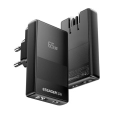 Essager ECT65W-QCB01-Z GaN 65W A+C Charger (black) Essager ECT65W-QCB01-Z GaN 65W A+C Charger (black)