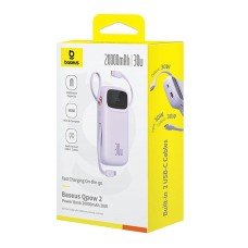 Baseus QPow 2 20000mAh 30W 2xUSB-C powerbank (purple) Baseus QPow 2 20000mAh 30W 2xUSB-C powerbank (purple)