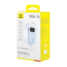 Powerbank Baseus QPow 2 10000mAh 30W 2xUSB-C (blue) Powerbank Baseus QPow 2 10000mAh 30W 2xUSB-C (blue)