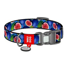 Waudog "Fig" nylon dog collar with QR code, size XL Waudog "Fig" nylon dog collar with QR code, size XL