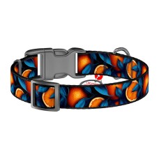 Waudog "Oranges" nylon dog collar with QR code, size M Waudog "Oranges" nylon dog collar with QR code, size M