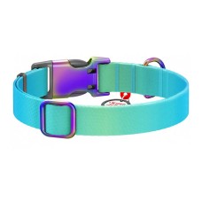 Nylon collar with QR code for Waudog gradient dog, blue , size XL Nylon collar with QR code for Waudog gradient dog, blue , size XL