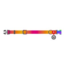 Nylon collar with QR code for Waudog gradient dog, orange , size XL Nylon collar with QR code for Waudog gradient dog, orange , size XL