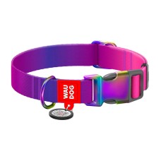 Waudog gradient nylon dog collar with QR code, purple , size XL Waudog gradient nylon dog collar with QR code, purple , size XL