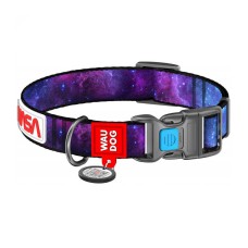 Waudog "NASA21" nylon dog collar with QR code, size M, width 20 mm