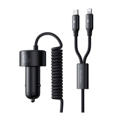 Mcdodo CC-0370 car charger, USB-C, Lightning, 120W, retractable cables