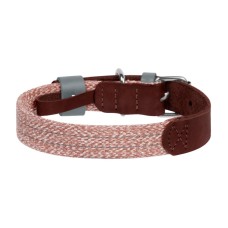 Dog collar made of natural leather and recycled material with QR code Waudog size S, width 15 mm, brown Dog collar made of natural leather and recycled material with QR code Waudog size S, width 15 mm, brown