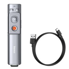 Baseus Orange Dot Multifunctionale remote control for presentation, with a laser pointer - gray Baseus Orange Dot Multifunctionale remote control for presentation, with a laser pointer - gray
